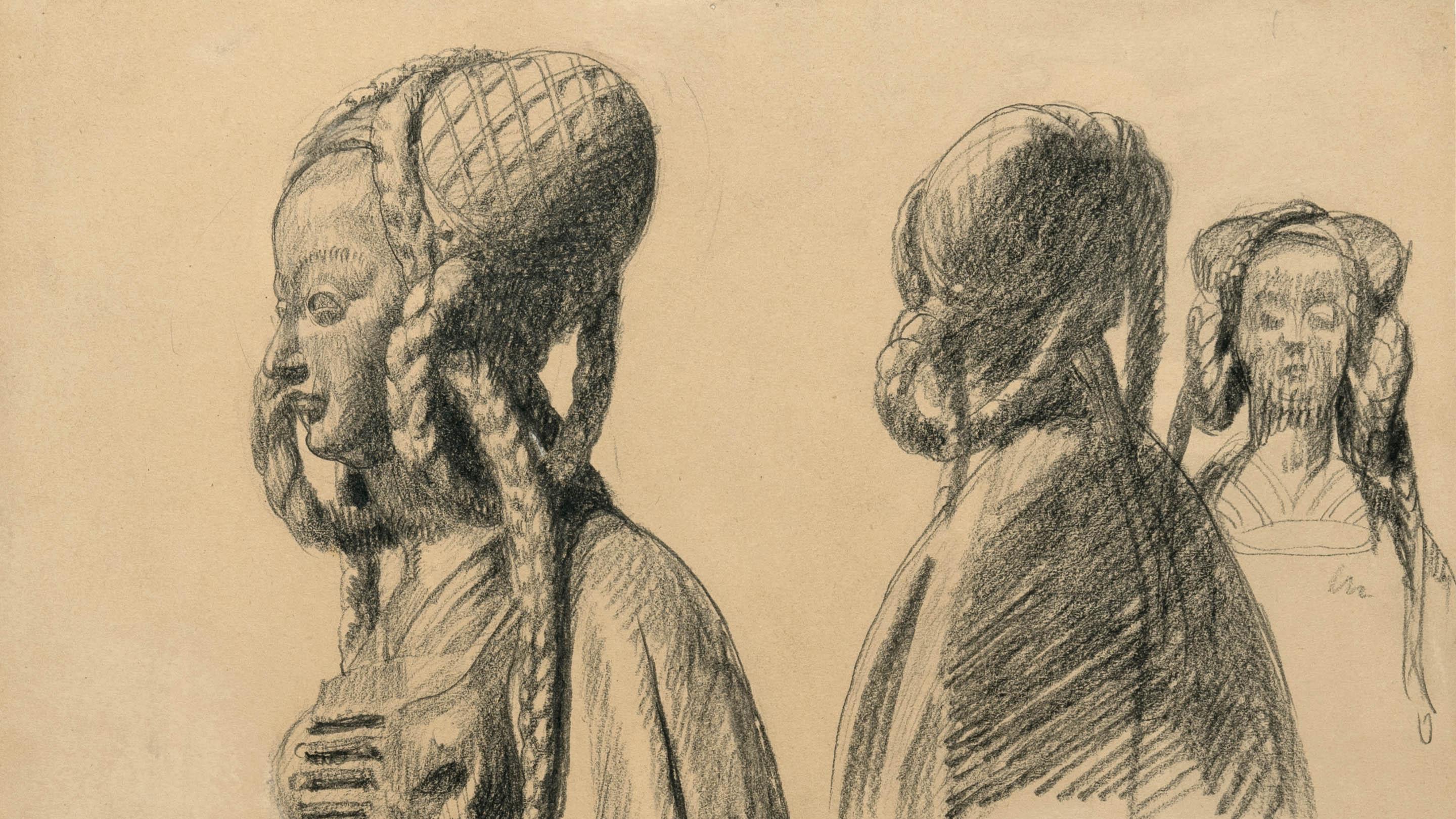 "Cluny Museum Wooden Sculpture", 1909,  Graphite pencil and black pencil on paper, 25 x 32.5 cm, Dated "30 juin 1909", Private collection, Switzerland, Photo © Éric Gachet