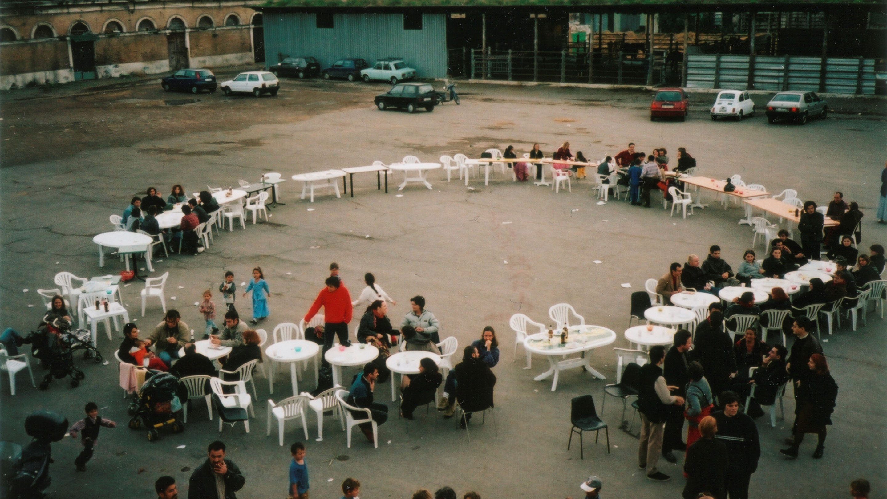 Asako Iwama, Campo Pranzo Boario, Rome Italy, 1999 with STALKER